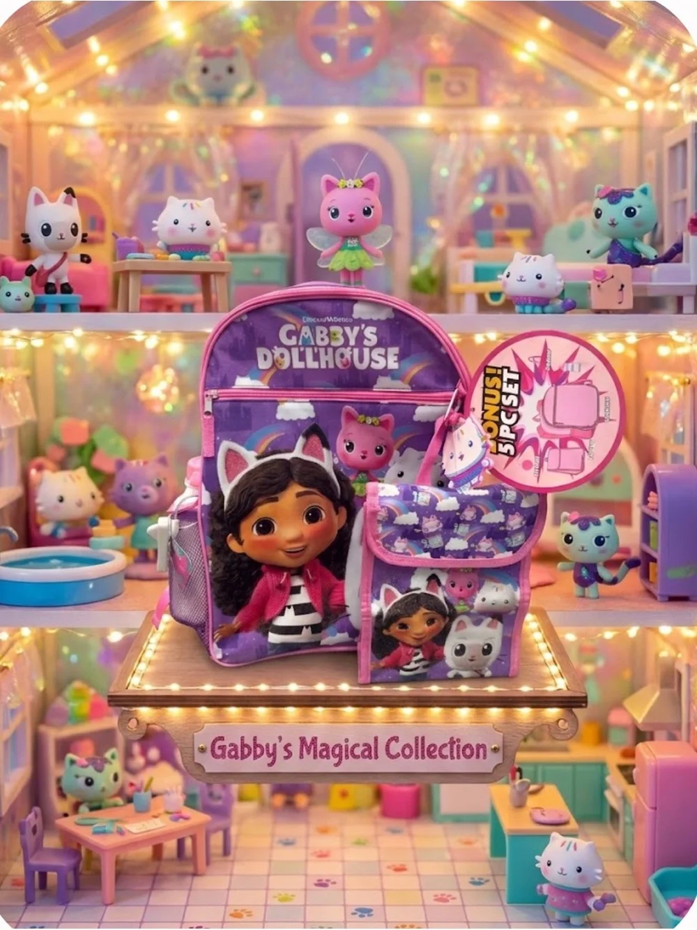 Kids Backpack and Lunchbag Set - Purple